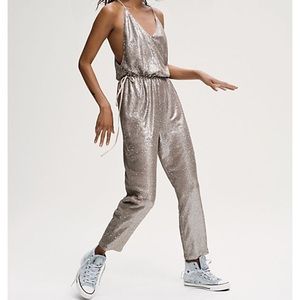 Gold sequin free people jumpsuit/romper